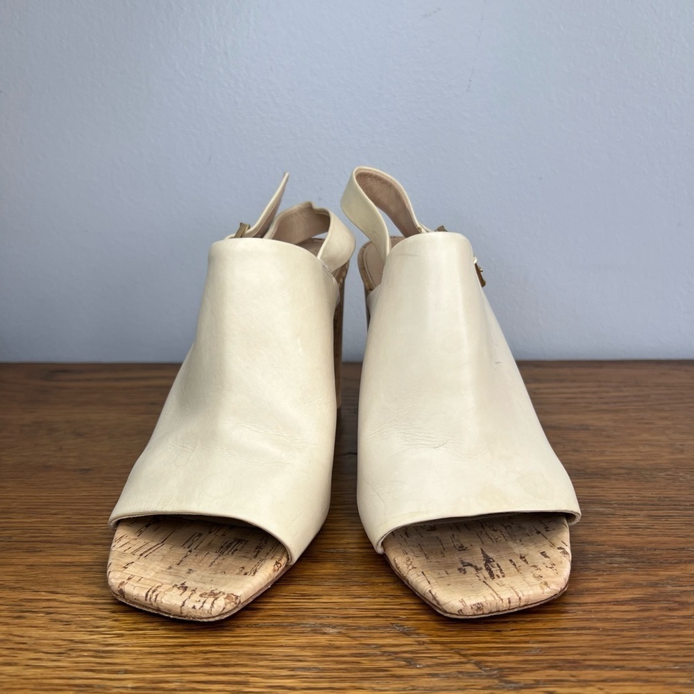 Veronica Beard Size 6 • Bodhi Leather Cork Slingback High Heels. - Picture 3 of 9
